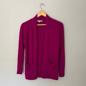 Womens cardigan dark pink with pockets